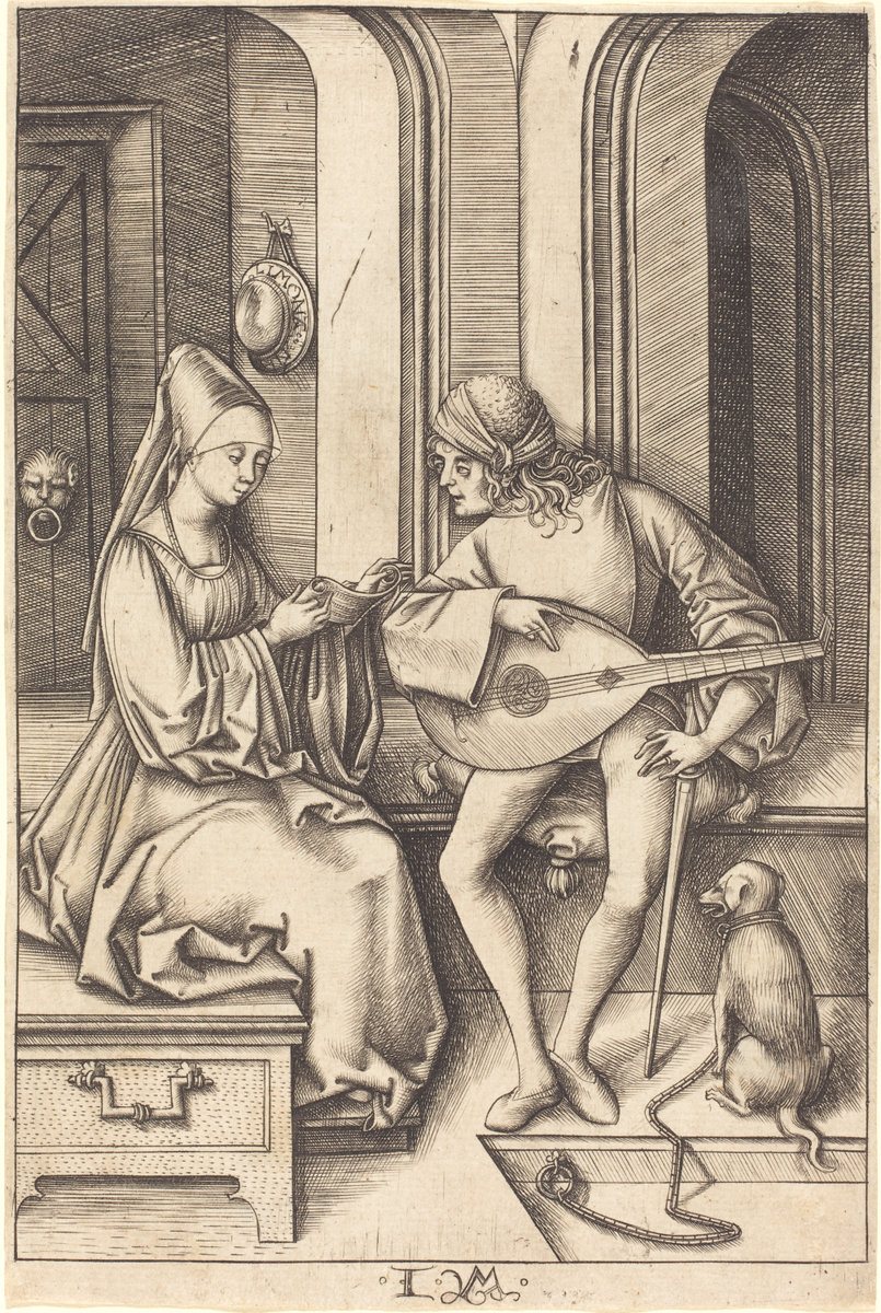 Israhel van Meckenem - The Lute Player and the Singer - Print - Rosenwald Collection 